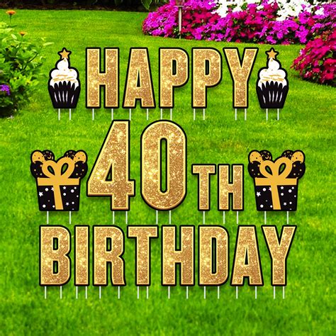 40th Birthday Yard Sign Decorations 40 Year Old Birthday Etsy