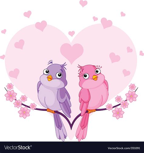 Love Birds Royalty Free Vector Image Vectorstock Cartoon Clip Art