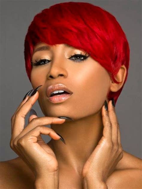Pin By Angie On African American Beauty N The Hair Short Red Hair Short Hair Styles Bright Hair