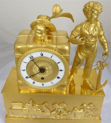 A Small English Antique Regency Nautical Themed Mantel Clock Ian