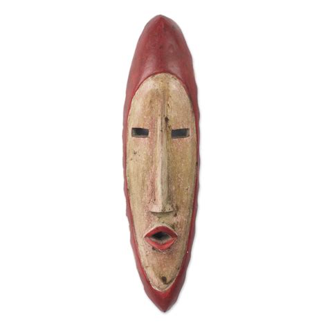 Hand Carved African Sese Wood Mask From Ghana Agrobeso Novica