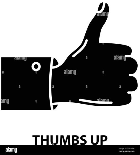 Thumbs Up Icon Black Vector Sign With Editable Strokes Concept