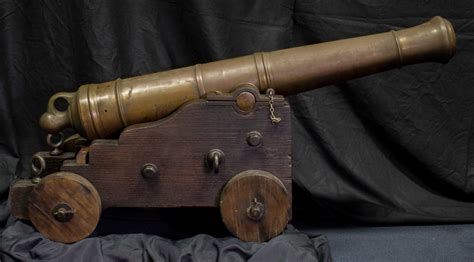 18th Century Bronze British Naval Cannon On Original Carriage