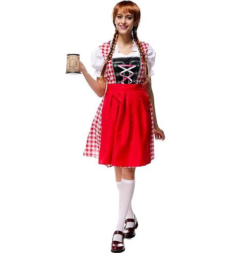 traditionelles oktoberfest bier mädchen kostüm dirndl deutsches biermädchen wench kostüm