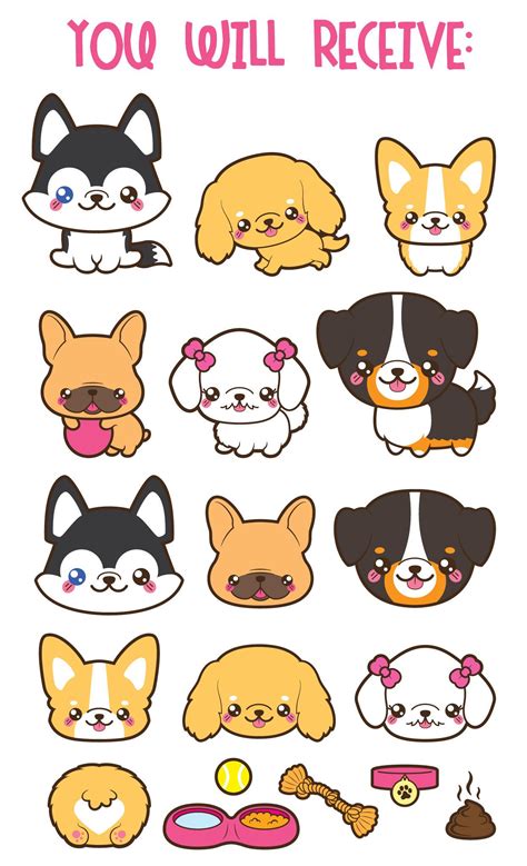 Kawaii dog clipart cute dog clipart dog breeds clipart | Etsy | Cute dog drawing, Puppy clipart ...
