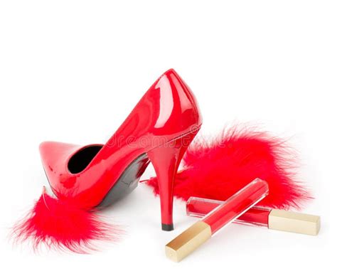 Fashionable Shoe And Red Lipstick Stock Photo Image Of High Color