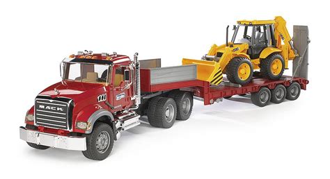 Buy Bruder Toys 02813 Mack Granite Flatbed Truck With Jcb Loader