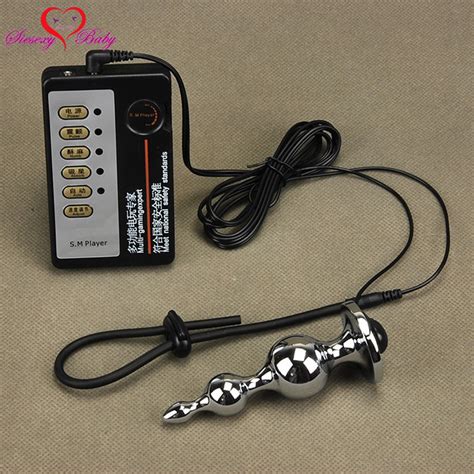 Buy Anal Plug 2pcs Penis Ring Electric Shock Host And