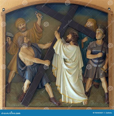 2nd Stations Of The Cross Jesus Is Given His Cross Stock Image Image