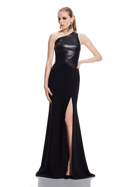 Theia Vegan Leather Gown In Black Lyst