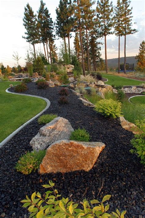 We've got some inspiring ideas along with pictures and even instructions on how to diy! Nice Black Rock Garden Patio Landscape Ideas | Landscaping ...
