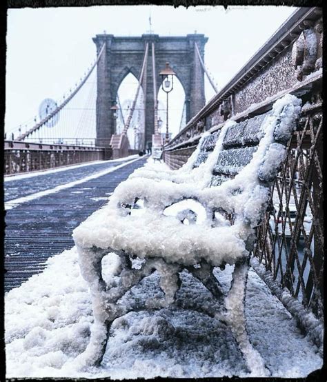 Brooklyn Bridge New York Snow Nyc Snow Winter In New York Bridge
