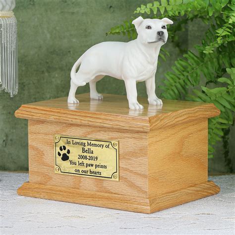 Solid Wood Oak Dog Cremation Urncasket White Etsy Uk