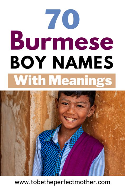 70 Burmese Boy Names With Meanings To Be The Perfect Mother