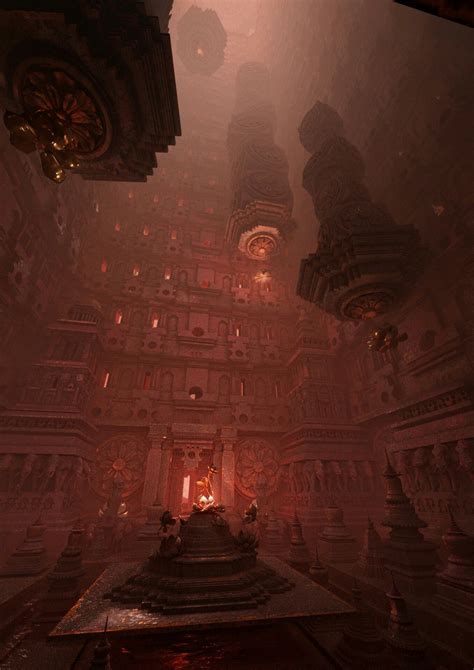 Ritual Room Within Mountain Temple Dark Fantasy Art Fantasy City