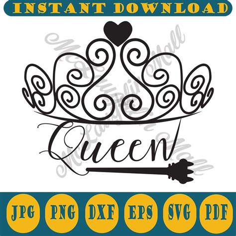 Queen Svg File Queen Crown Svg Queen Cut File Queen Etsy