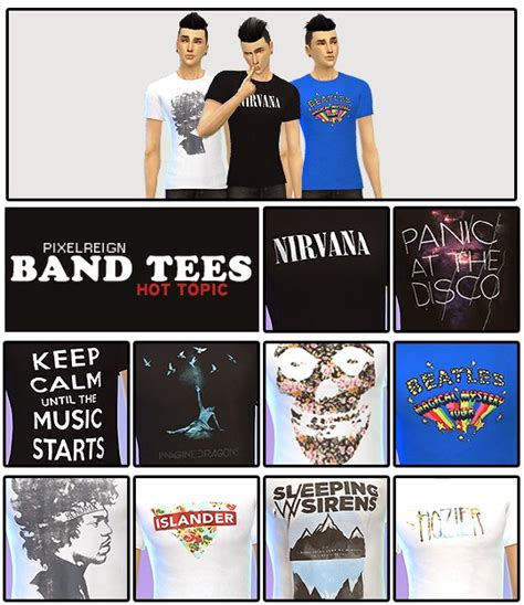 My Sims 4 Blog Band Tees For Males By Pixelreign