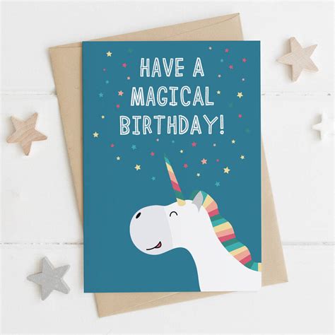 Magical Unicorn Birthday Or Celebration Card By Wink Design