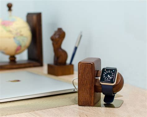 Stylish Wooden Apple Watch Charging Stand Dock Iwatch Etsy
