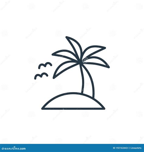 Island Icon Vector From Travel Concept Thin Line Illustration Of