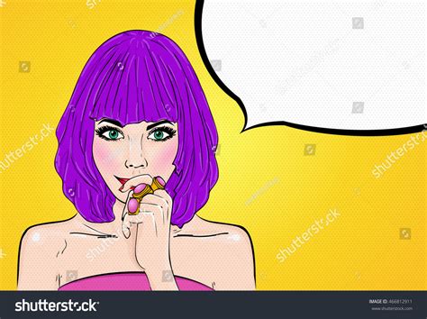 Comic Girl Speech Bubble Pop Art Vector Có Sẵn Miễn Phí Bản Quyền 466812911 Shutterstock