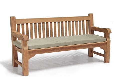 Teak Garden Bench With Cushion Option Gladstone Range 5 Sizes 12m 3m Ebay