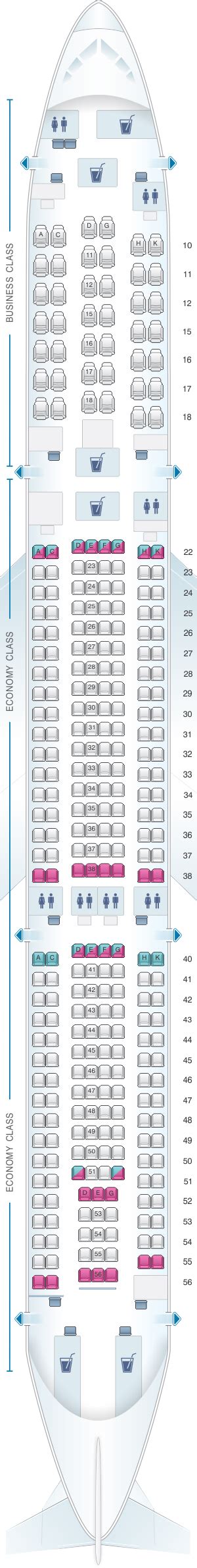 Seat Map Cathay Pacific Airways Cathay Dragon Airbus A330 300 A33c