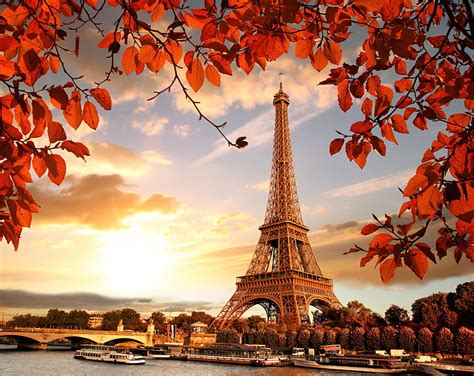秋のエッフェル塔フランスパリの秋、 Hdデスクトップの壁紙 Wallpaperbetter