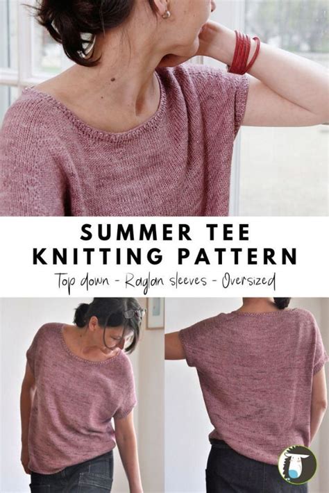 Summer Tee Knitting Patterns This T Shirt Knits In The Round From The