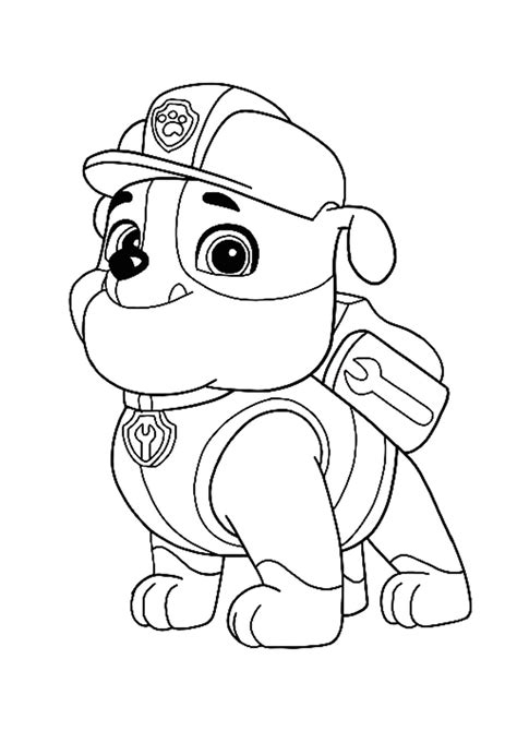 Paw Patrol Rubble Coloring Page Paw Patrol Coloring Pages Paw Patrol