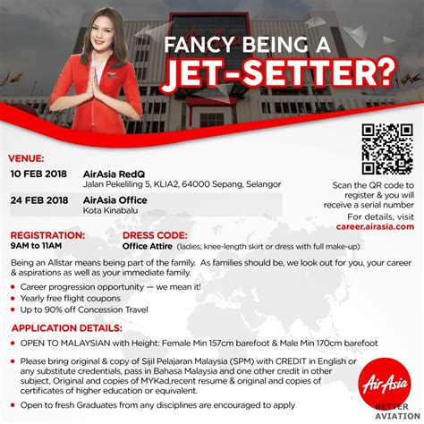 Do check our career website for future recruitment. AirAsia Cabin Crew Walk-in Interview (February 2018 ...