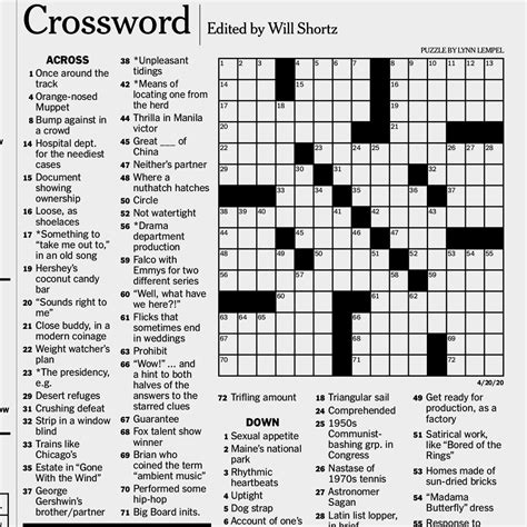 Most of the crossword puzzles in this collection are easy puzzles, but a few harder ones are in the mix. New York Times Crossword Printable Free Sunday | Printable Template Free