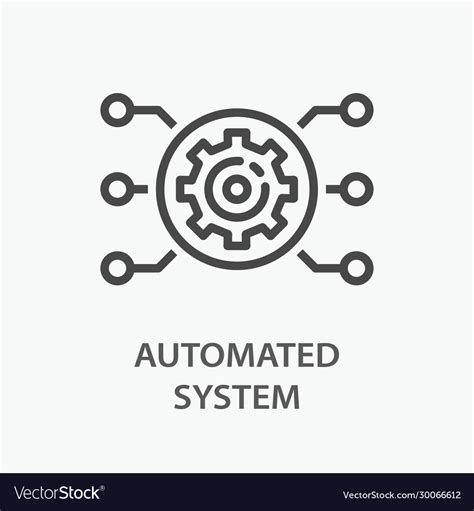 Automated System Line Icon On White Background Vector Image