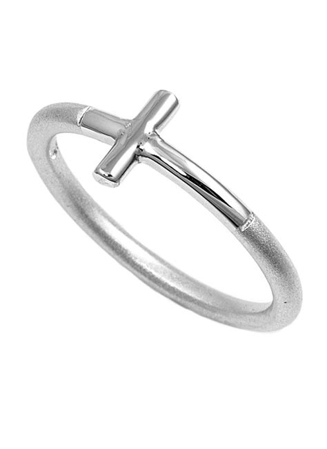 925 Sterling Silver Classic Cross Ring Size 5