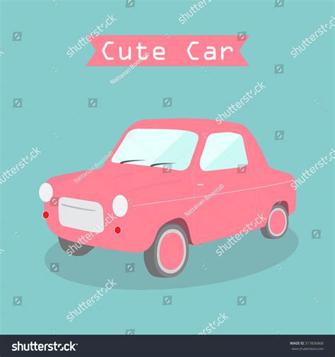 Cute Pink Car Vector Vector De Stock Libre De Regalías 317836868