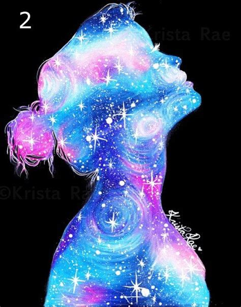Galaxy Girl Print Galaxy Painting Galaxy Art Galaxy Drawings