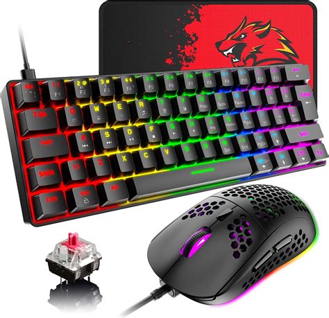 60 Wired Mechanical Gaming Keyboard And Mouse Comboultra Compact Mini
