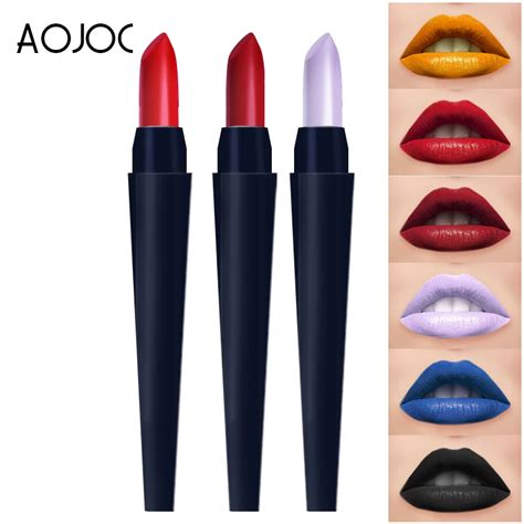 AOJOC 20 Colors Lipstick Moisturizer Waterproof Long Lasting Matte Lip
