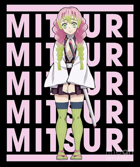 Retro Name Mitsuri Demon Anime Slayer Drawing By Fantasy Anime