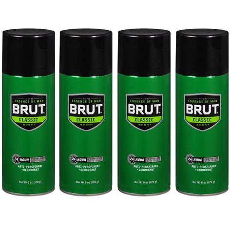 4 Pack Brut Anti Perspirant Deodorant Spray Classic 6 Oz
