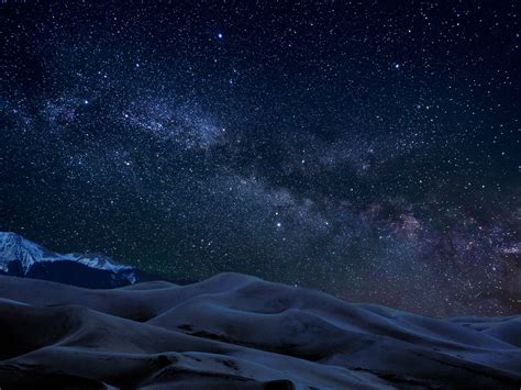 Stars Of The Milky Way Over The Dunes Image Free Stock Photo Public