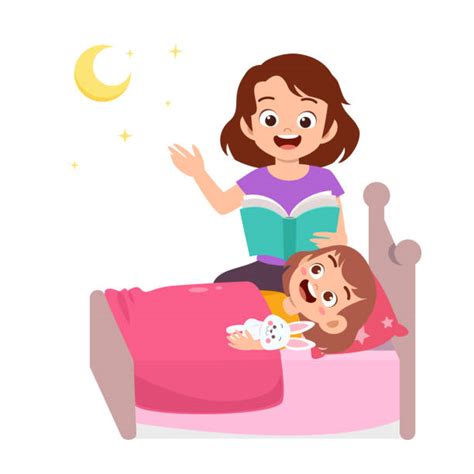 Best Mom Reading Bedtime Story Illustrations Royalty Free Vector