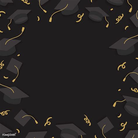 Graduation Background With Mortar Boards Vector Free Image By