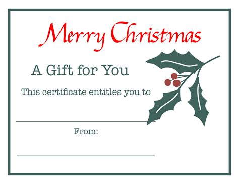 Best Free Printable Christmas Gift Voucher Templates Pdf For Free At
