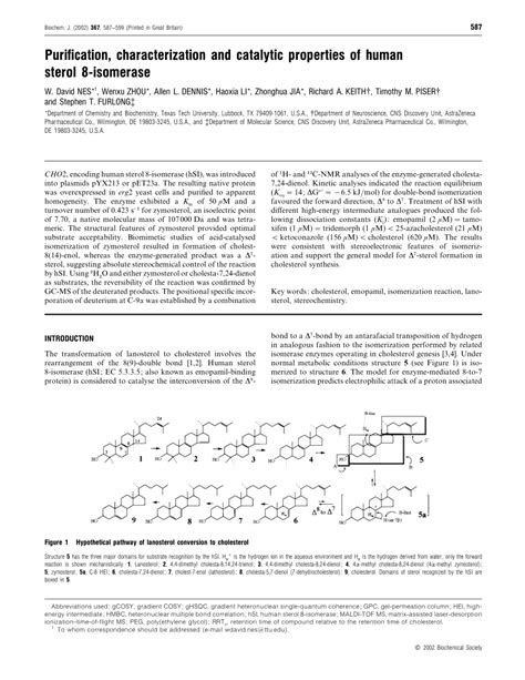 Pdf Purification Characterization And Catalytic Properties Of Human