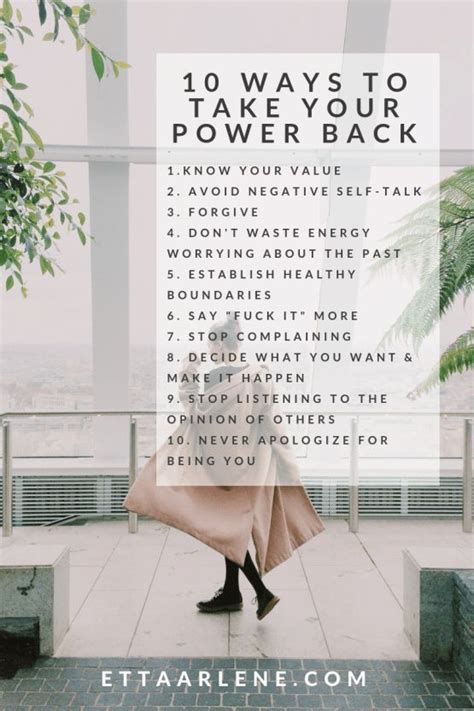 10 Ways To Take Your Power Back Etta Arlene Control