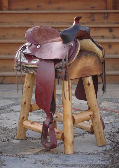 2 Authentic Western Horse Saddle Bar Stools Barstools Decor Counter