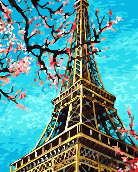 Paris Eiffel Tower Diy Paint By Numbers Kits Vm92038 In 2020 Paint By