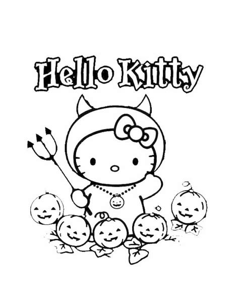 Hello Kitty Halloween Coloring Pages Hello Kitty Coloring Halloween