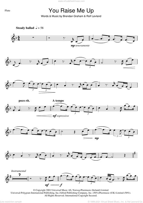 Westlife lyrics provided by songlyrics.com. Westlife - You Raise Me Up sheet music for flute solo PDF